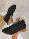 Side Zipper Suede Ankle Boots