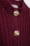 Gold Button Thick Knitted Cardigan Vest