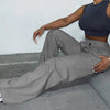 Professional High Waist Straight Woven Pants