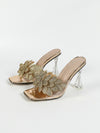 Crystal Flower High Heel Sandals