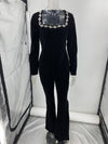 Diamond Velvet Flared Jumpsuit