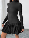 Slim Fit Basic Turtleneck Dress