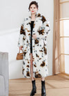 Leopard Faux Fox Fur Long Cut Coat