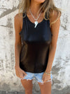 Solid Color Gold Sleeveless Vest Top