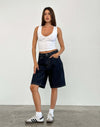 Retro Denim Cropped Pants