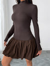 Slim Fit Basic Turtleneck Dress