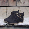 Rivet Flat Tassel Boots