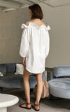 Solid Comfortable Off Shoulder Long Sleeve Casual Nightdress