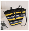 Vintage Stripe Portable Straw Bag