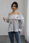 Off Shoulder Ruffled Loose Top