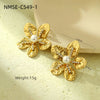 Floral Pearl Stud Earrings
