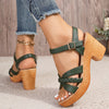 Chunky Heel Wedge Sandals