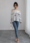 Off Shoulder Ruffled Loose Top