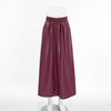 Cocoa Yacht Club Wine Red Fleece & Faux Leather Swing High Waist Skirt