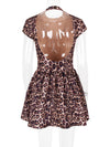 Leopard Backless Sweet Spicy A Line Dress