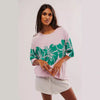 Hibiscus Flower Loose Short Sleeved T Shirt