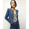 Padded Shoulder Denim Jacket