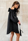 Solid Comfortable Off Shoulder Long Sleeve Casual Nightdress