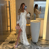 Irregular Asymmetric Lace Bell Sleeve Dress