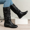 Retro Western Denim Thin Leather Boots