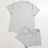 Short Sleeve Heart Pocket Shirt & Shorts Two Piece Pajamas