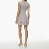 Ruffled Solid Boat Neck Dress