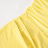 Canary Yellow Off Neck Mesh Stitch Pleated Dress