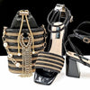 Tassel Ankle Strap Sandals & Handbag