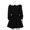 French Black & White Contrast Color Doll Collar Short Dress