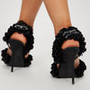 Rhinestone Bow Ruffle Satin High Heel Shoes