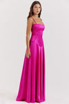 Fucshia Backless Maxi Dress