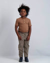 Gingerbread Ribbed Button Top
