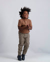 Gingerbread Ribbed Button Top