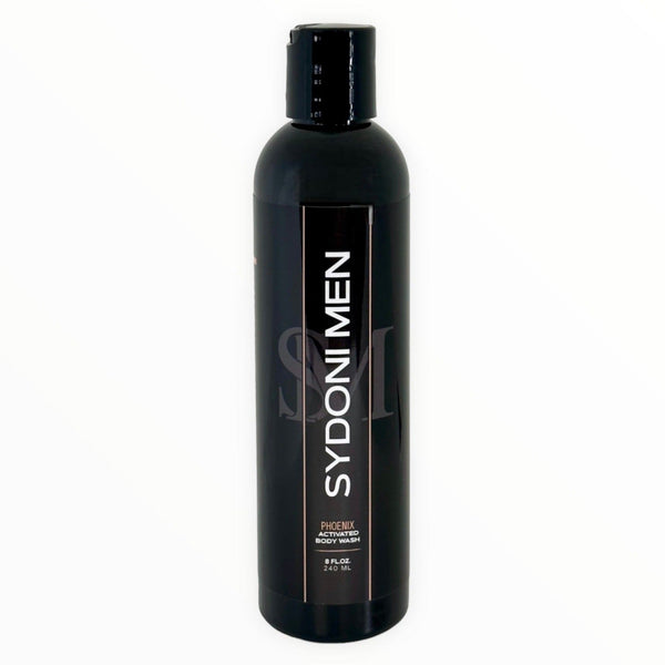 PHOENIX ACTIVATED BODY WASH with COCONUT CHARCOAL AND WHITE LAVA Net. Wt. 8 oz. 240ml