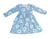 Grey Floral Long Sleeve Milk Silk Dress