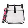 The Nora | Clear with Black Trim Stadium Courier- Pick Your Strap
