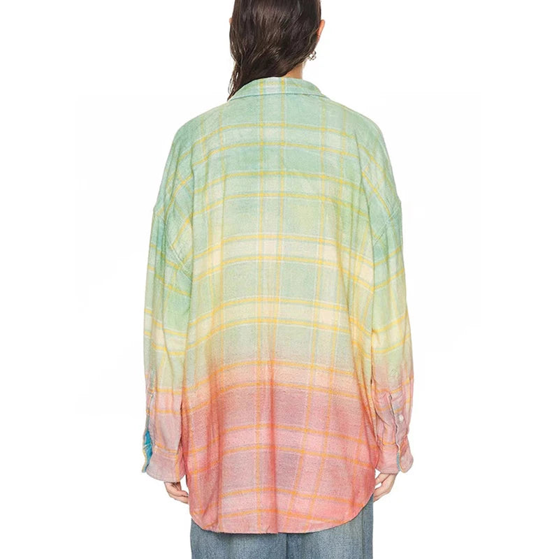 Cocoa Yacht Club Plaid Gradient Shirt