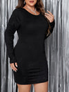 Cocoa Yacht Club Sequin Embellished V-Neck Long Sleeve Dress with Open Back Detail