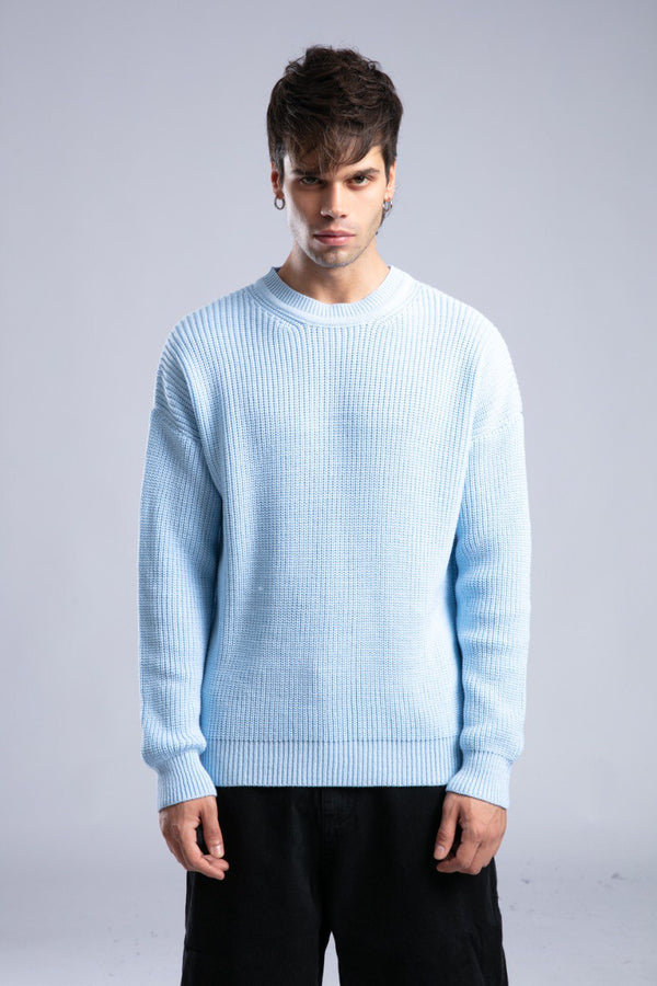 Ribbed Knit Crewneck Sweater
