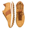 ROXI Suede & Calfskin Sneaker, Cognac
