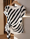 Cocoa Yacht Club Striped Printed Top