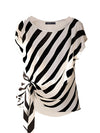 Cocoa Yacht Club Striped Printed Top