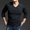 Men's Long Sleeves Muscle V Neck Slim T-Shirt