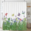 Cocoa Yacht Club Flowers Butterfly Pattern Shower Curtains