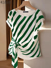 Cocoa Yacht Club Striped Printed Top