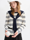 Cocoa Yacht Club Shawl & Striped Sweater