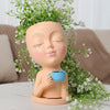 Cocoa Yacht Club Girl Face Drinking Coffee Flower Pot