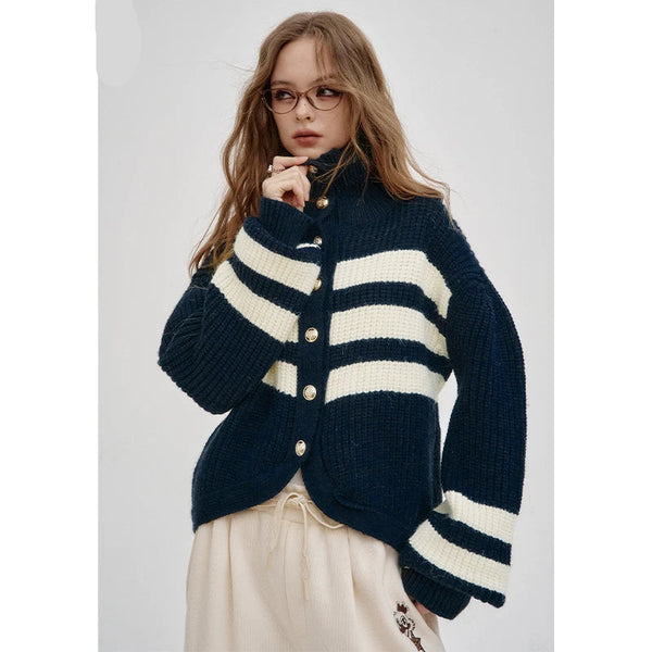 Cocoa Yacht Club Casual Striped Cardigan