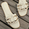 Cocoa Yacht Club Metal Decor Flat Sandals