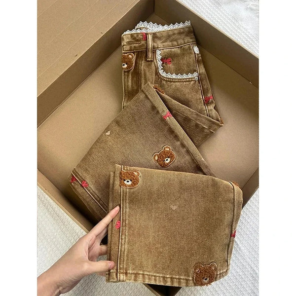 Cocoa Yacht Club Lace Teddy Bear Jeans